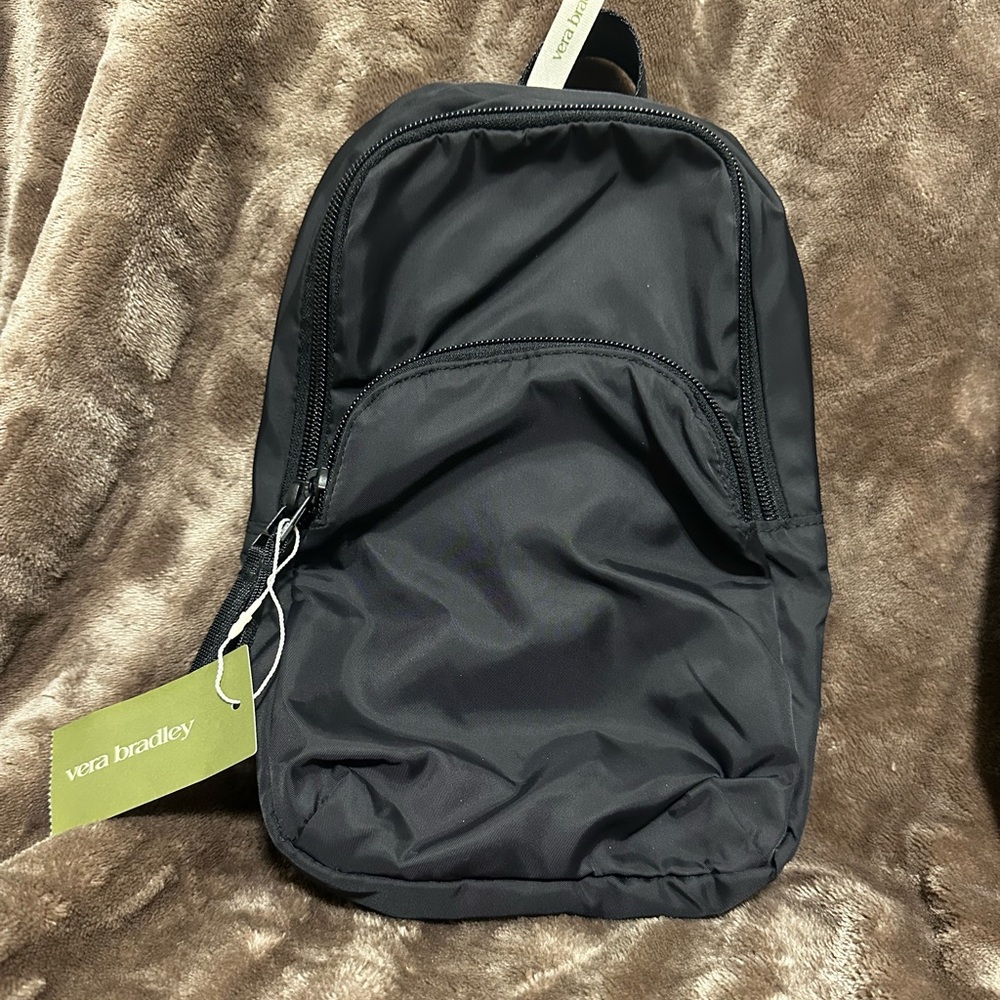 Vera Bradley Black Lorman sling backpack